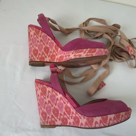 Stuart Weitzman pink lace up platforms size 7 - Picture 7 of 15